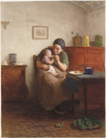 DD 038b
<br/>
Zittende vrouw die een kind op schoot te eten geeft
<br/>
<em>Taanman, Jacob (1836-1923)</em>